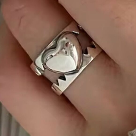 The Jagged Heart statement ring  adjustable in 925 - Picture 3 of 12